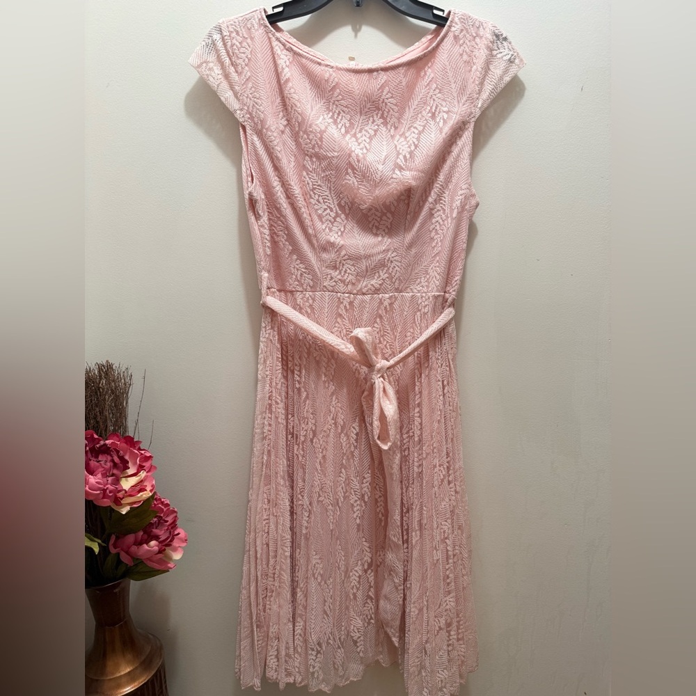 Shein Elegant Pink Lace Dress Sz M